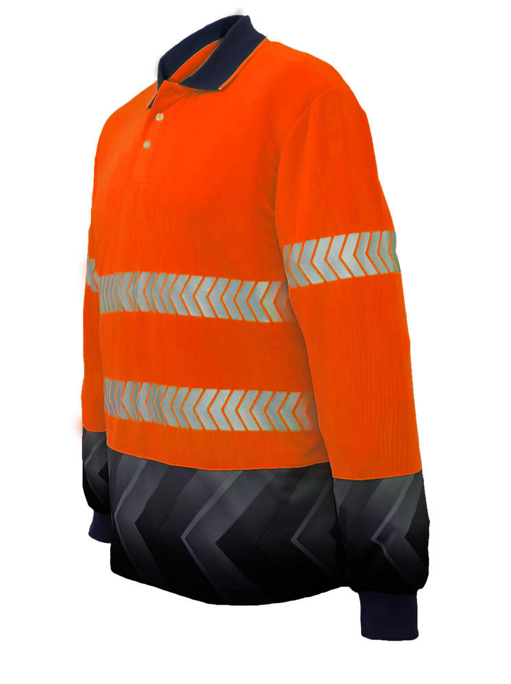 Unisex Adults Hi-Vis L/S Sublimated Reflective Polo