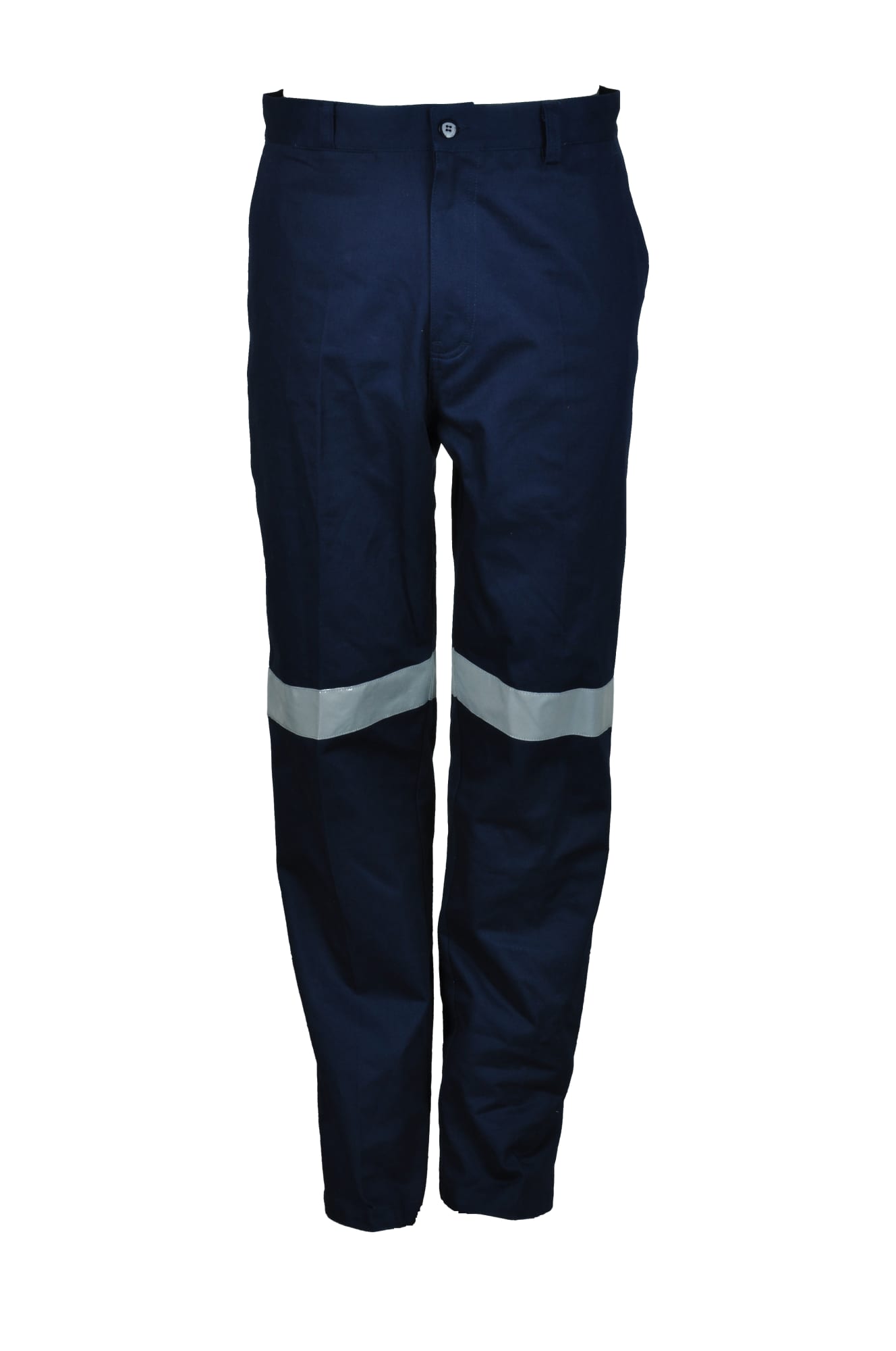 Unisex Adults Cotton Drill Work Pants With Reflective Tape