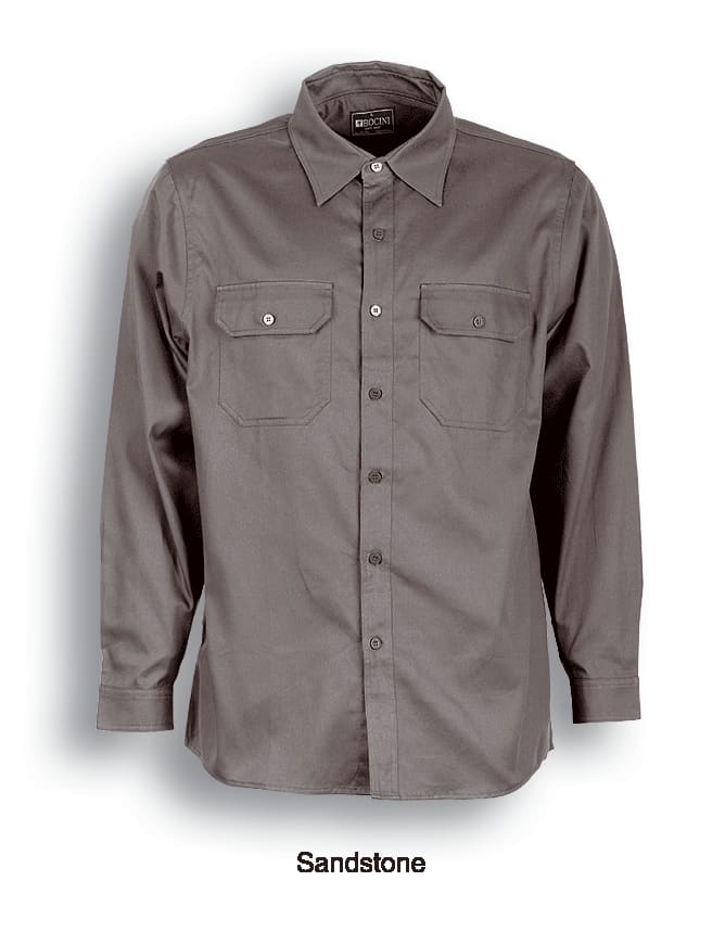 Unisex Adults Cotton Drill Work Shirt L/S