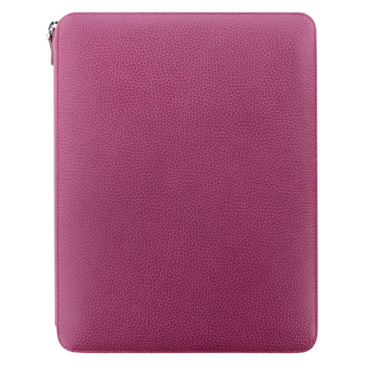 Ff Finsbury Zip A4 Folio Raspberry Leather