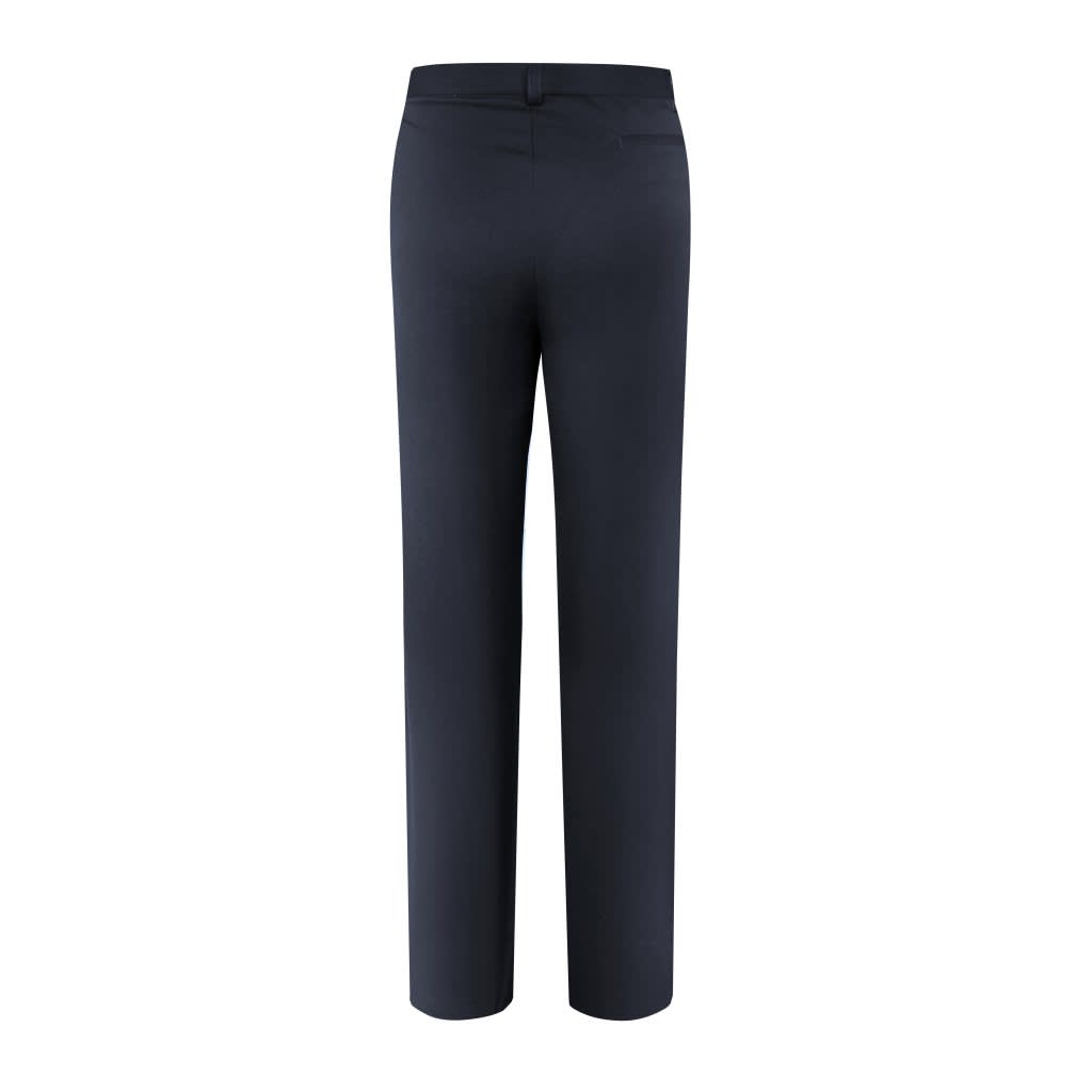 Windbreaker pants in navy with a straight leg design and back pockets. Features a logo detail.