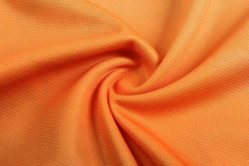 An orange fabric with a textured weave, suitable for a sports uniform. It has a smooth, flexible quality.