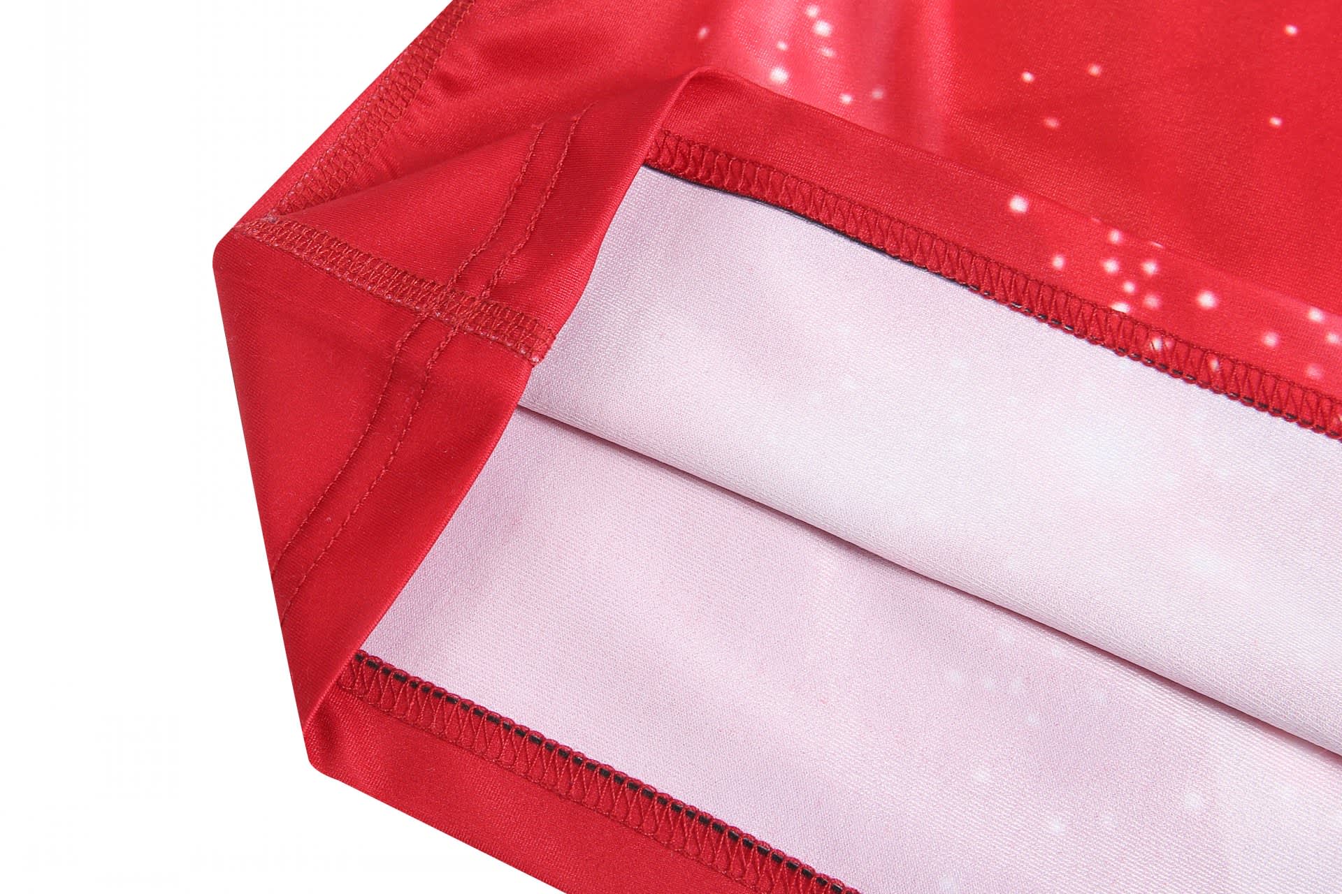 A red swimming women's suit with a smooth interior lining and seam detailing. Features a logo.