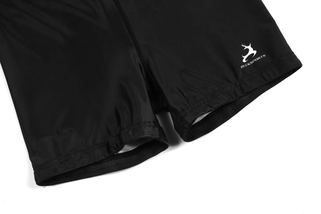Black sublimation shorts with a logo, designed for women, featuring a smooth fabric and comfortable fit.