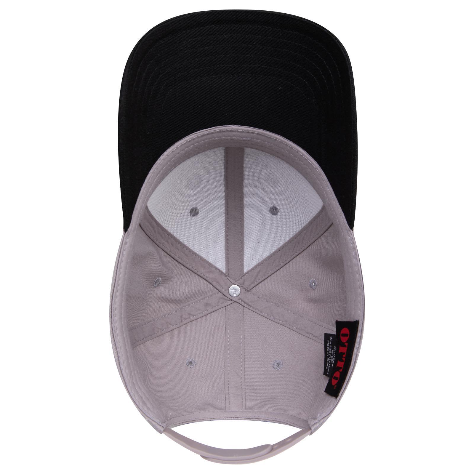 6 Panel Low Profile Baseball Cap C3-19-061 A 6 panel low profile baseball cap in black with a grey interior and a logo inside.