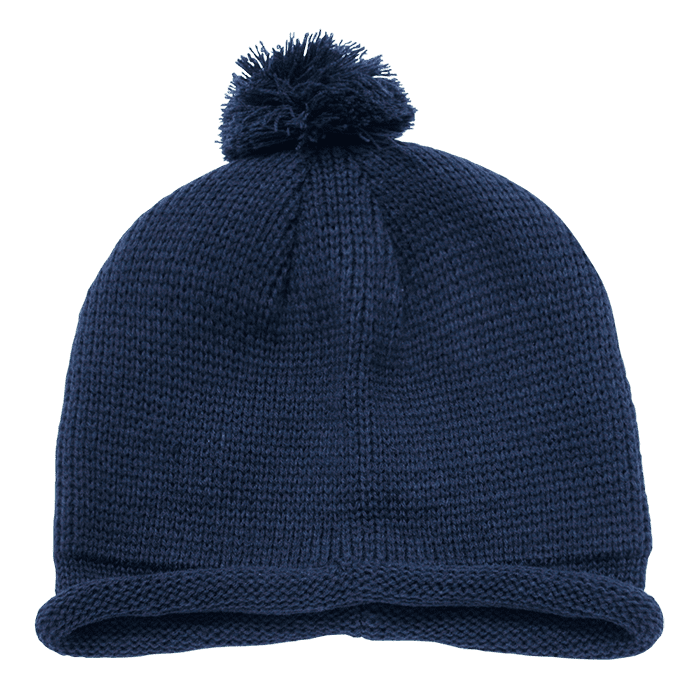 Solid RollUp Beanies w/PomPom