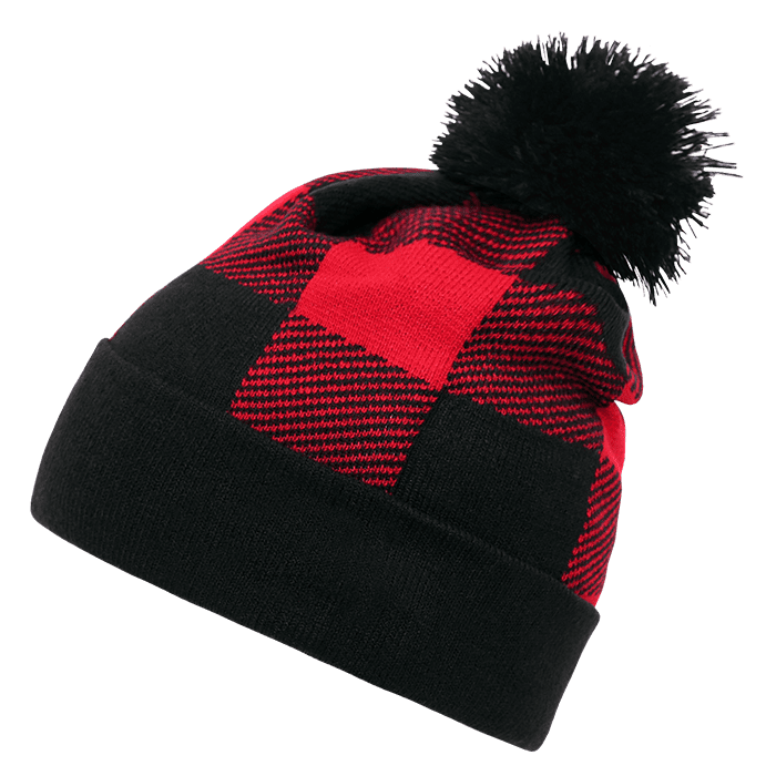 Pom Plaid Beanies