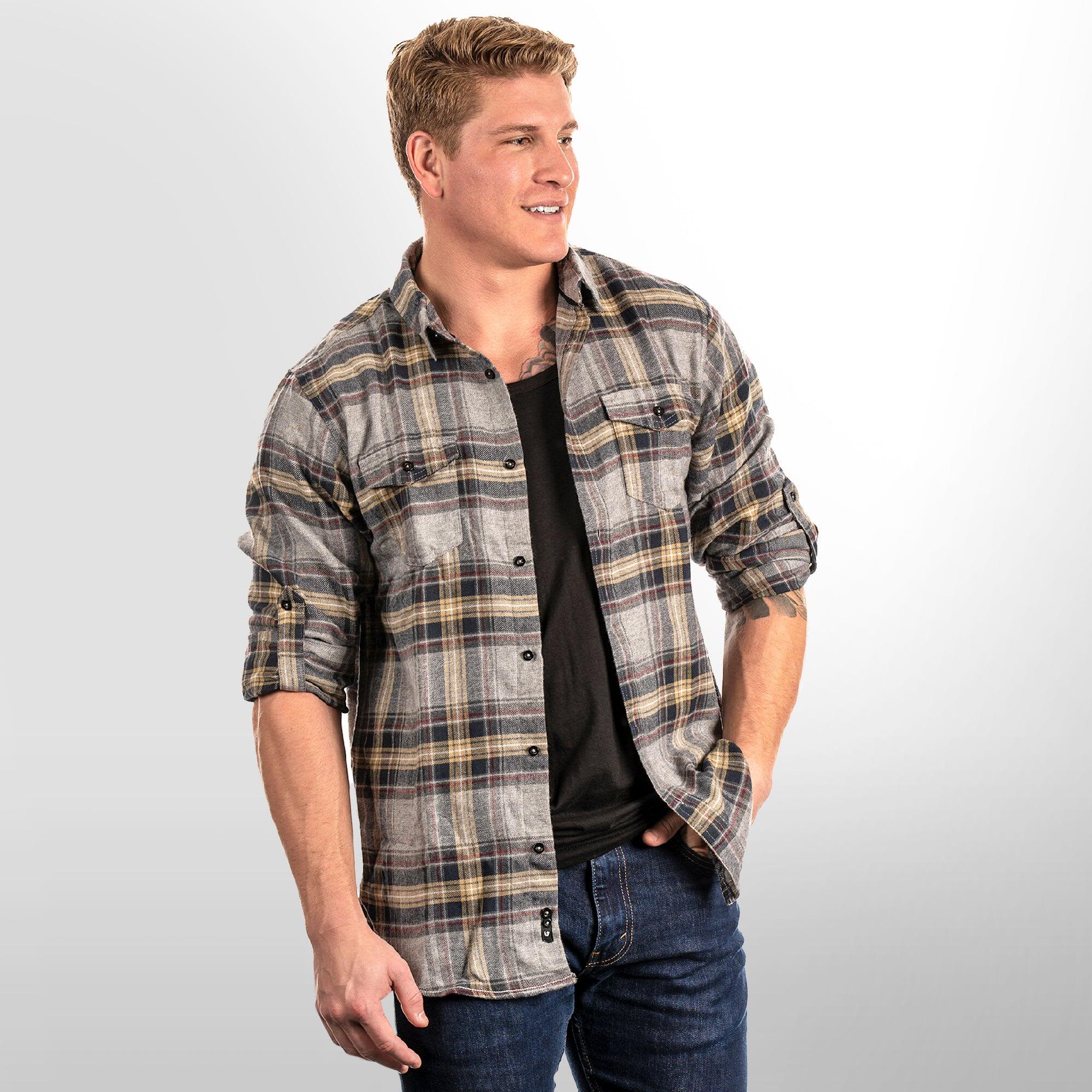 Long Sleeve Yarn-Dyed Flannel Snap Shirt