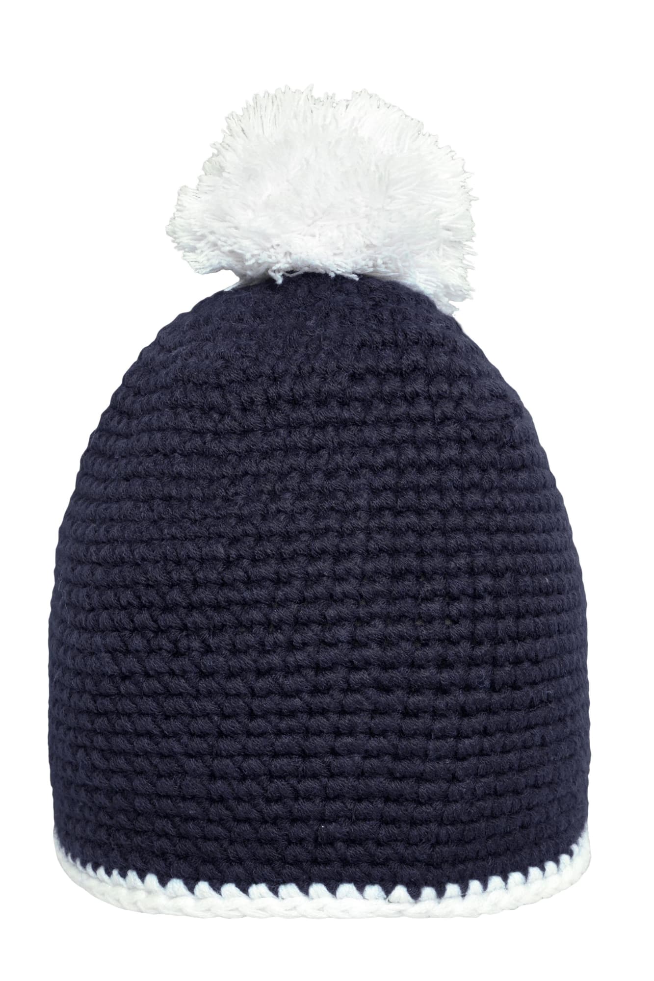 Pompon Hat w/ Contrast Stripe