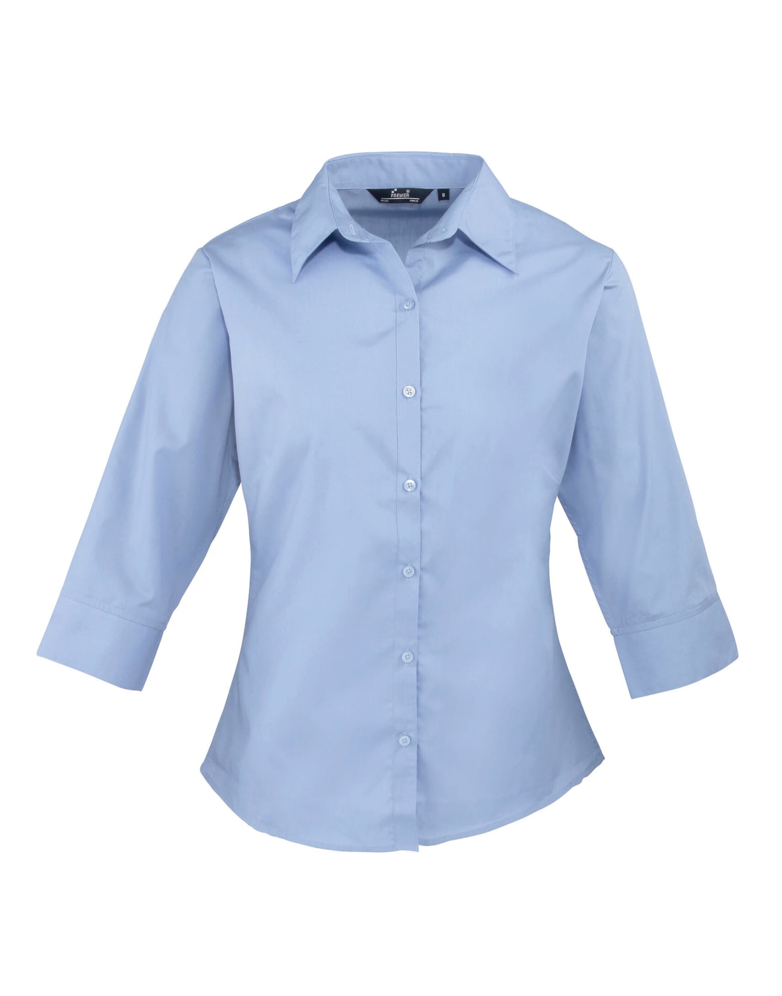 Womens 3/4 Sleeve Poplin Blouse