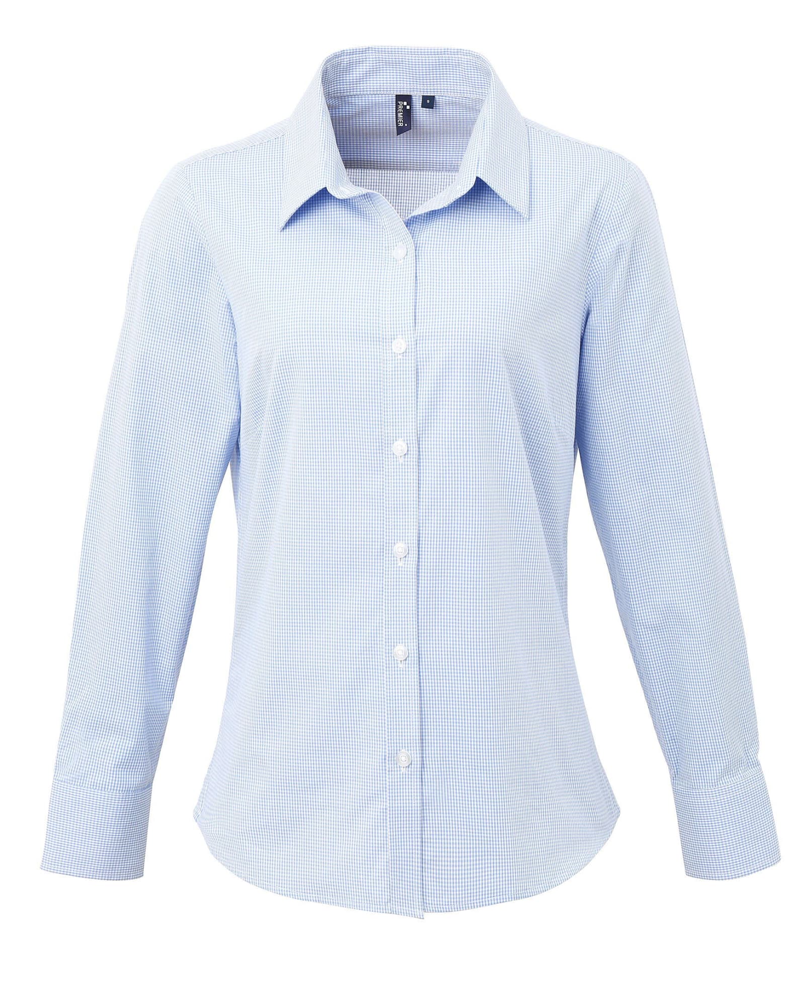 Womens Microcheck L-S Cotton Shirt