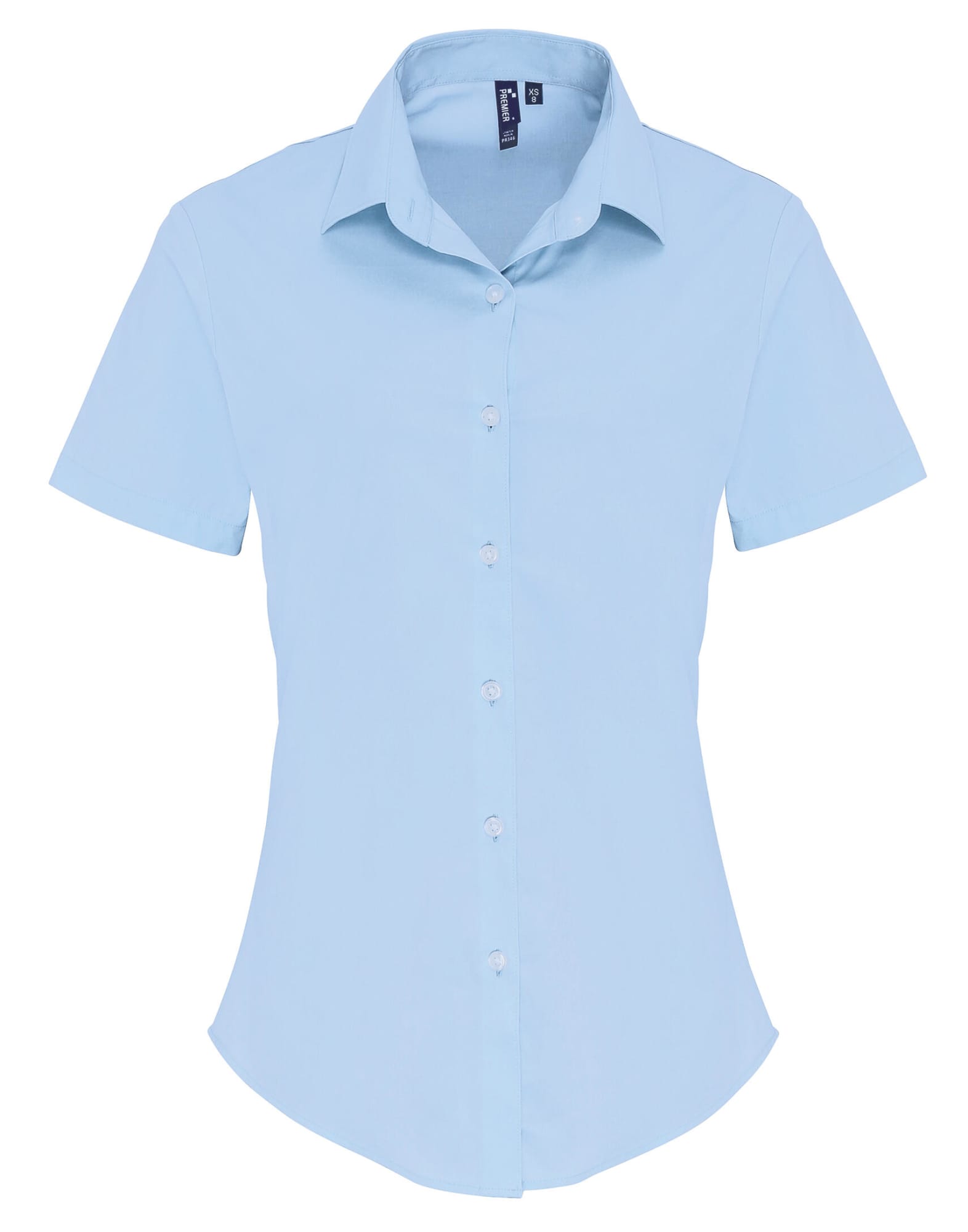 Womens Stretch Fit Cotton Poplin S-S Blouse