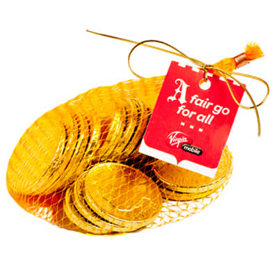 60g Chocolate Coins in Mesh Bag