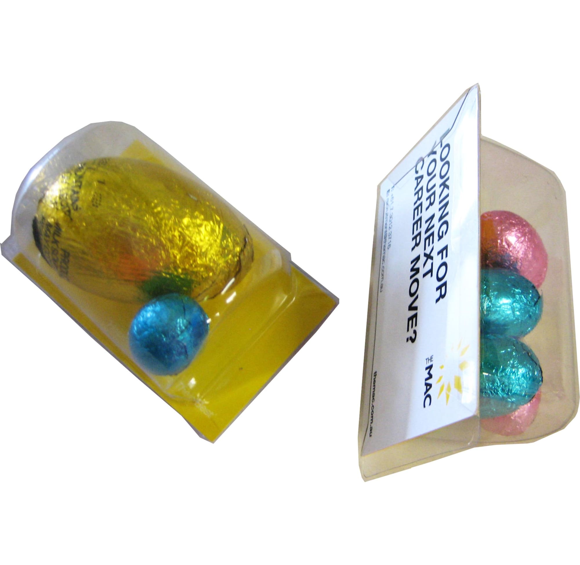 Biz Card filled with Easter Eggs - 9 Mini Foil Eggs