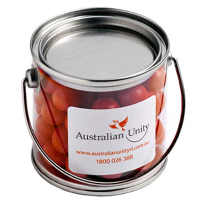 Small PVC Bucket with Orange Choc Drops 160g