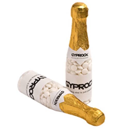 Champagne Bottle Filled with Mints 220g - Branded Bottle - 1 Sticker