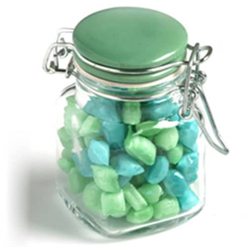Glass Clip Lock Jar with Humbugs 80g - Branded Jar with Sticker