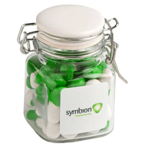 Glass Clip Lock Jar with Chewy Fruits 80g - Branded Jar with Sticker