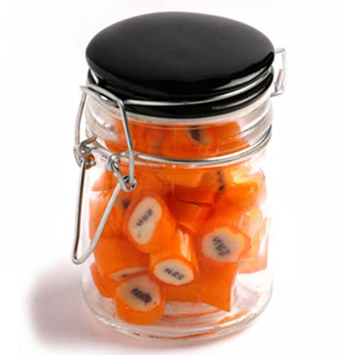 Clip Lock Jar with Personalised Rock Candy 125g - Branded Jar with Sticker