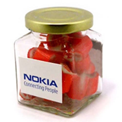 Rock Candy in Square Jar 135g - Branded Jar with Sticker