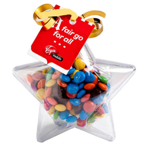 Acrylic Star with M&Ms 50g - Branded Star with Tag