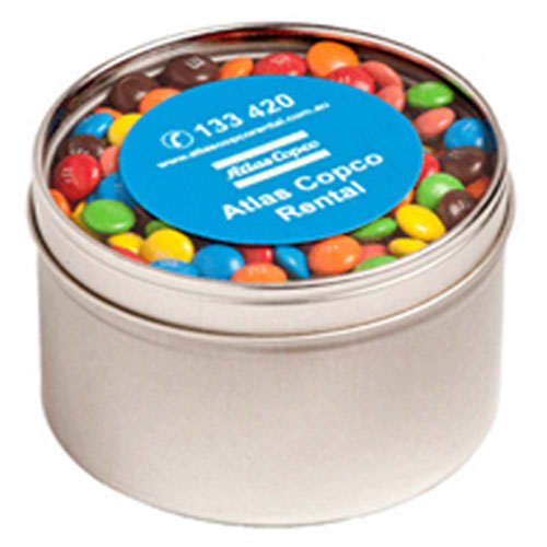 Small Round Window Tin with Mini M&Ms 140g