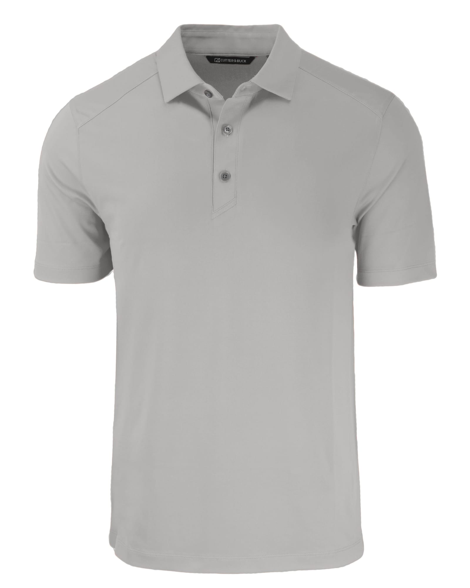 A light grey Men’s Forge Eco Polo shirt featuring short sleeves and a collar, with a logo on the chest.