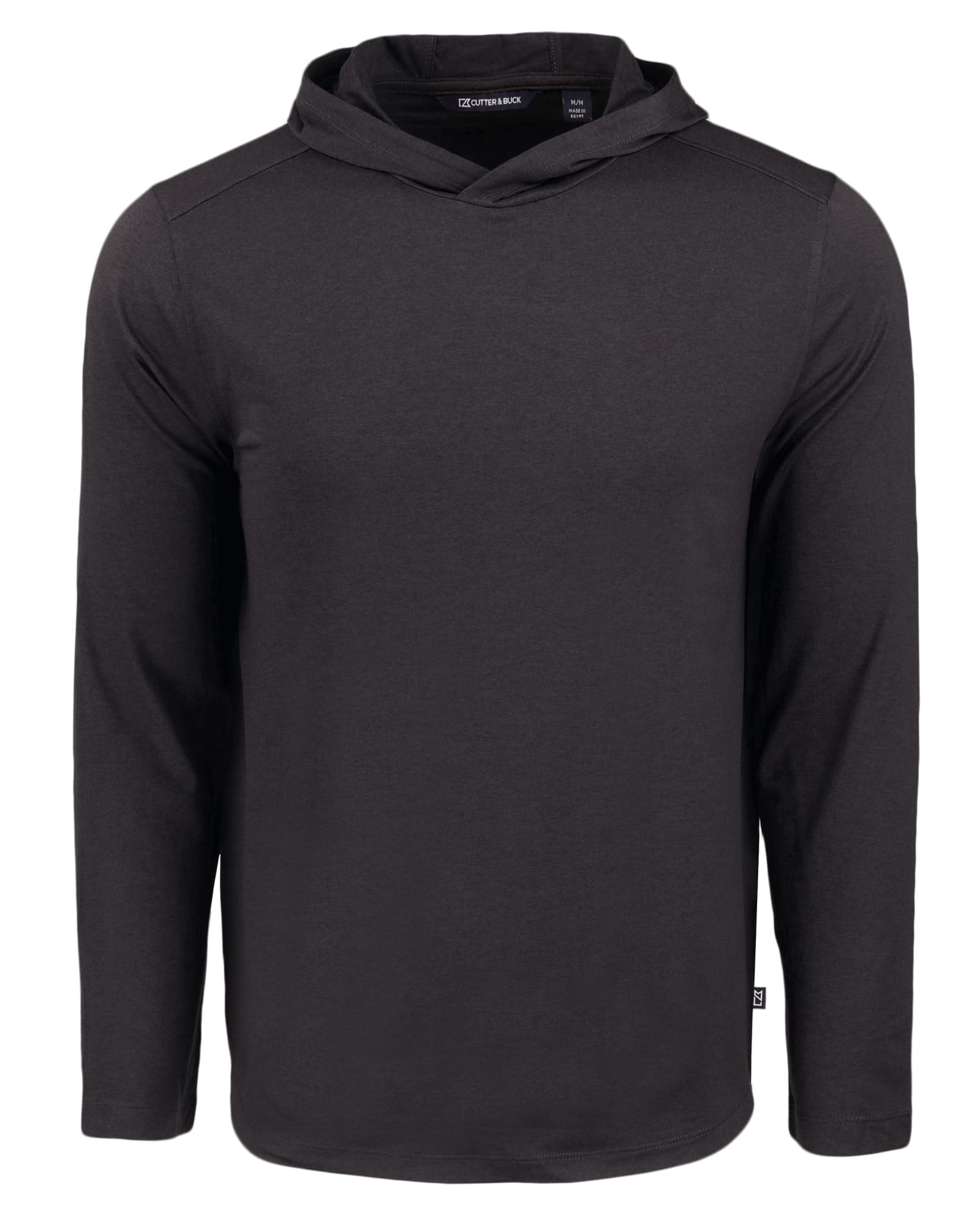 A men's hooded shirt in black with long sleeves and a casual design. Features a subtle logo.