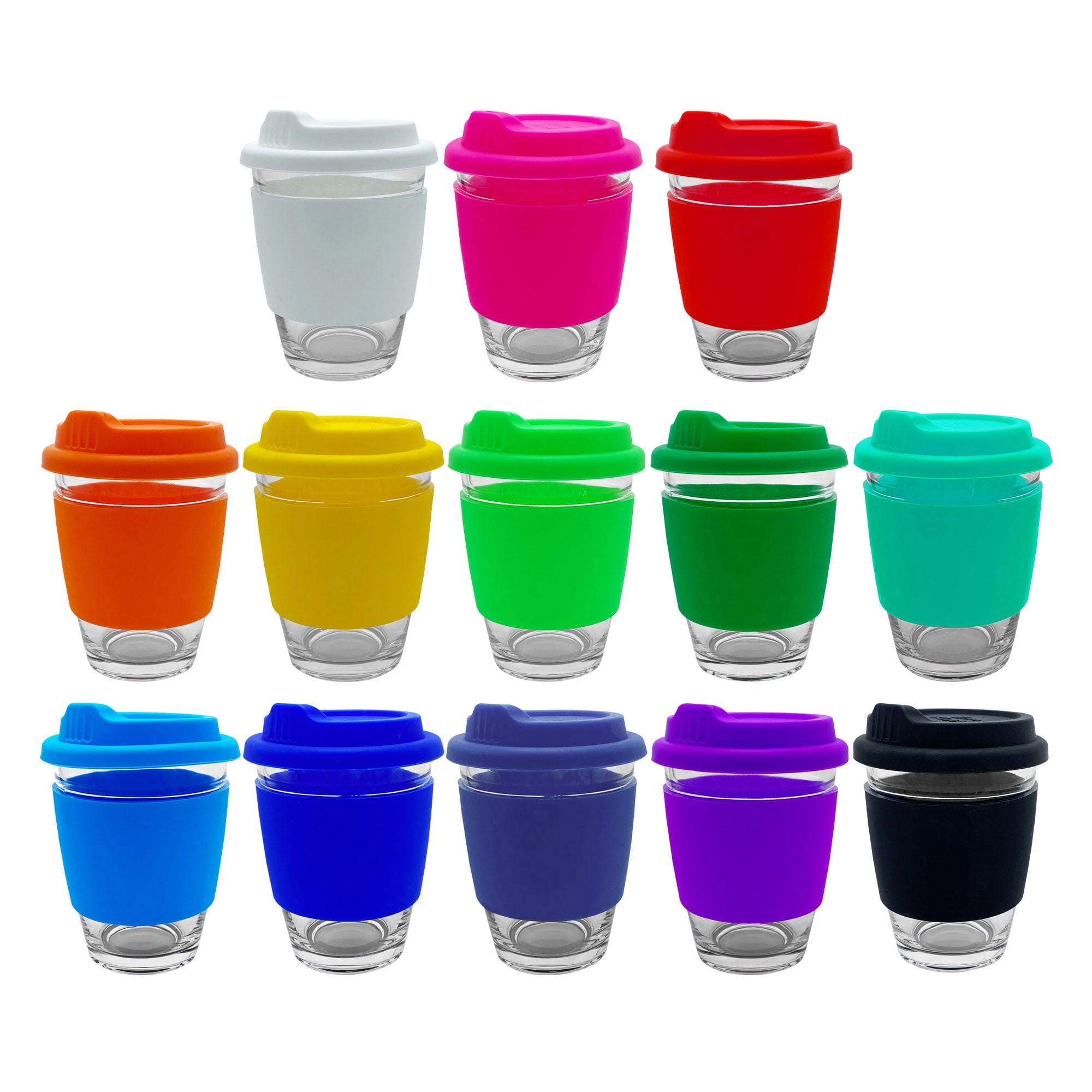 Carlo Glass Coffee Cup – Silicone Band - EK012 Image 