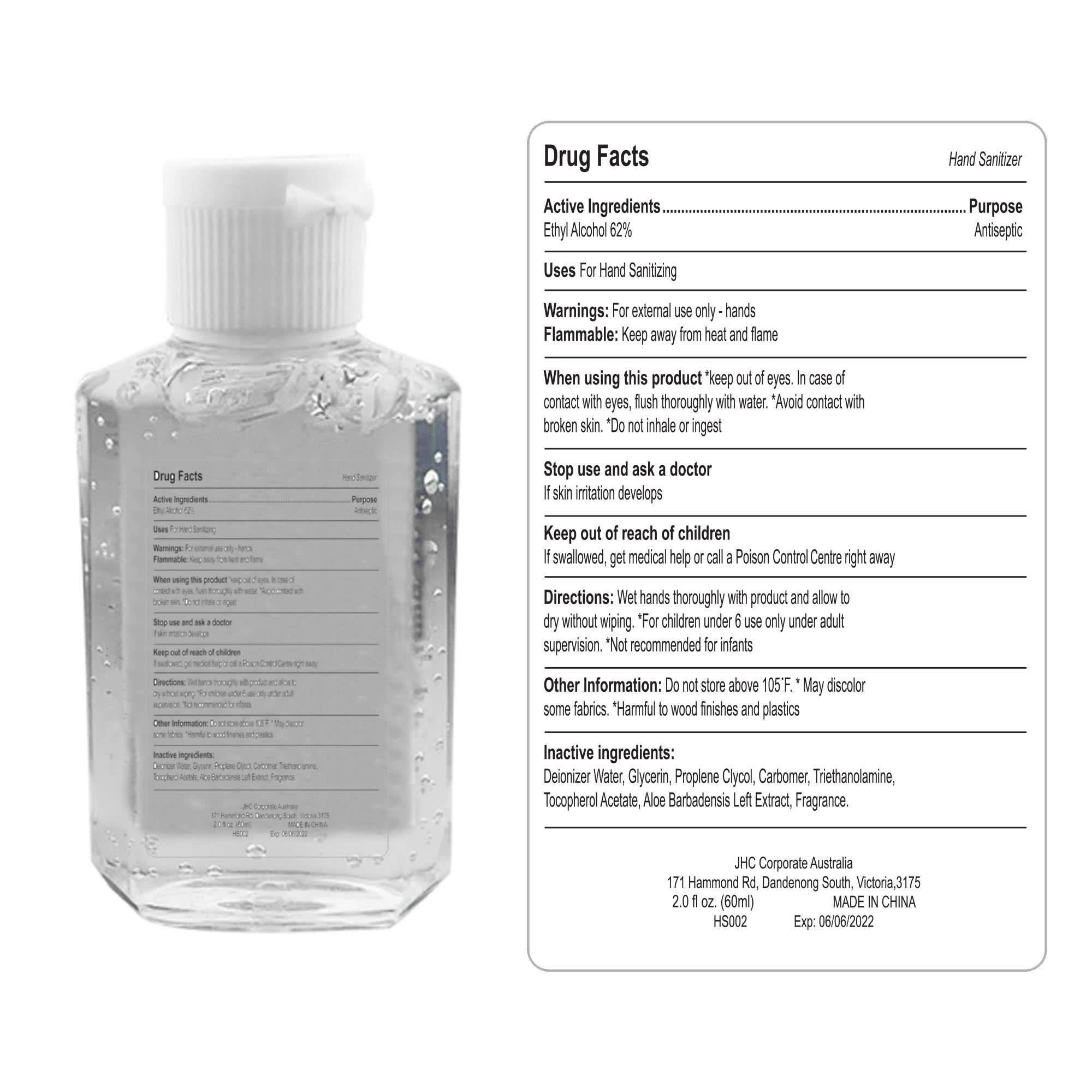 60ml Hand Sanitiser Gel - HS002 Image