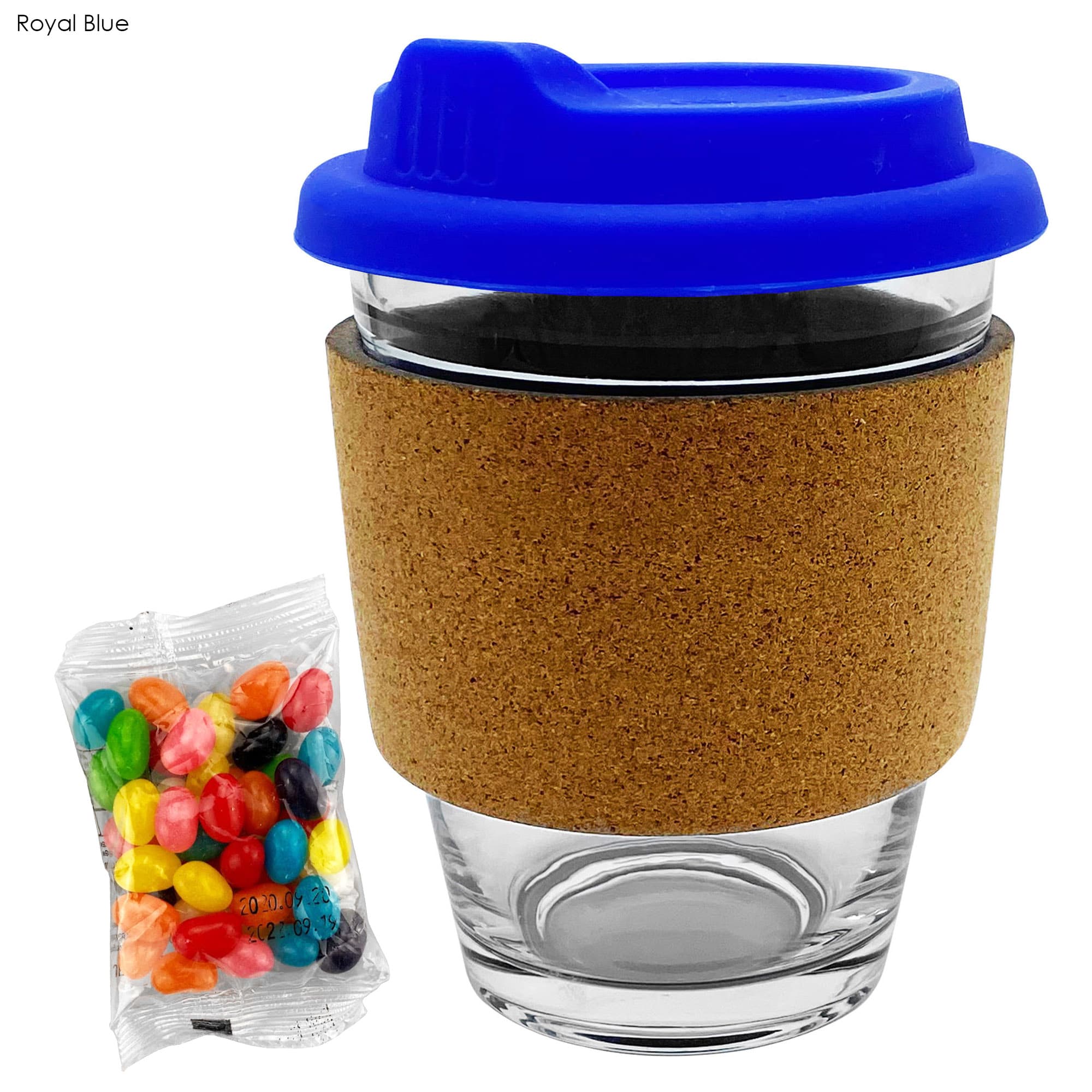 Jelly Bean In Cork Band Glass Coffee Cup - JB012 Image 