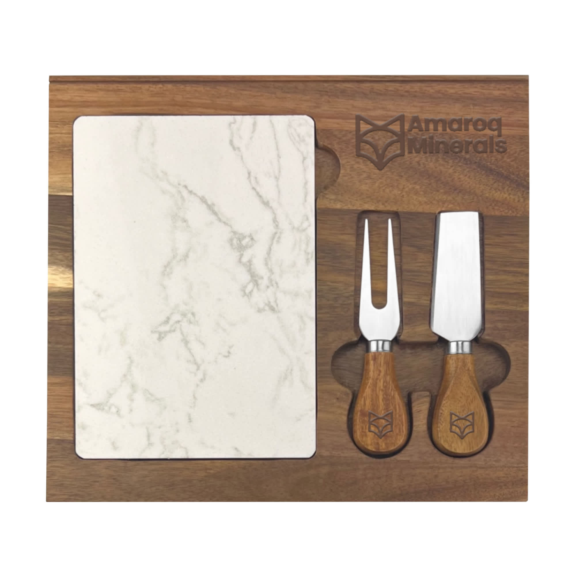 Fuzo Marble Cheeseboard and Knife Set