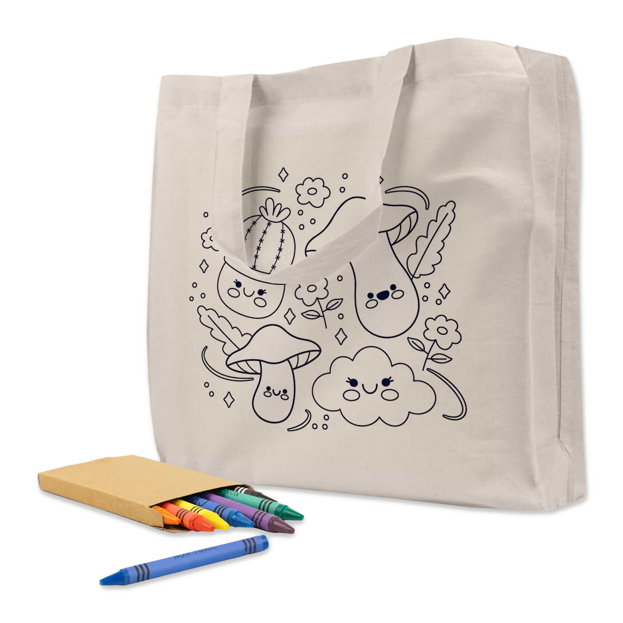 Colouring Calico Bag with Gusset