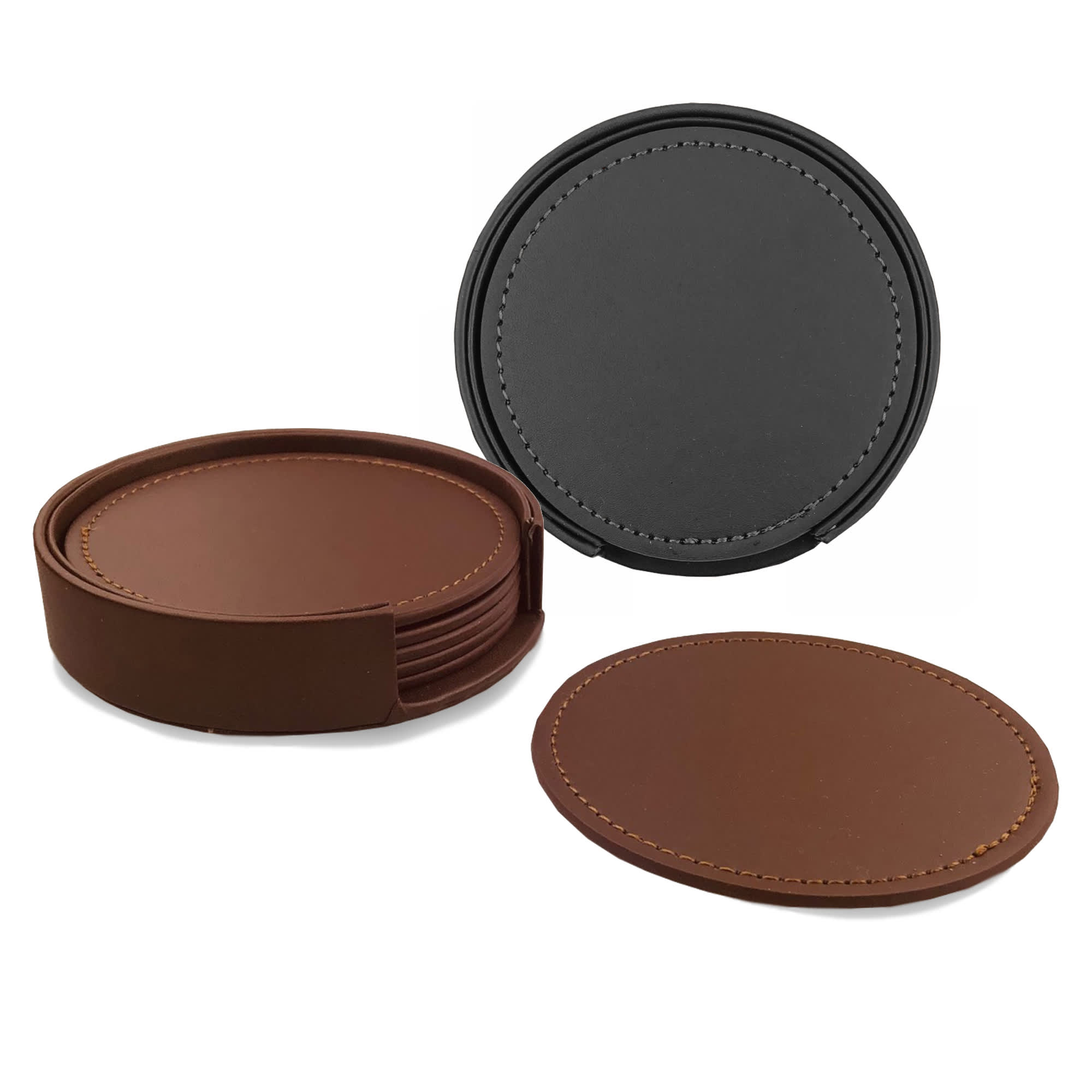 Franklin Leather Coaster Set of 6 - CST010 Image