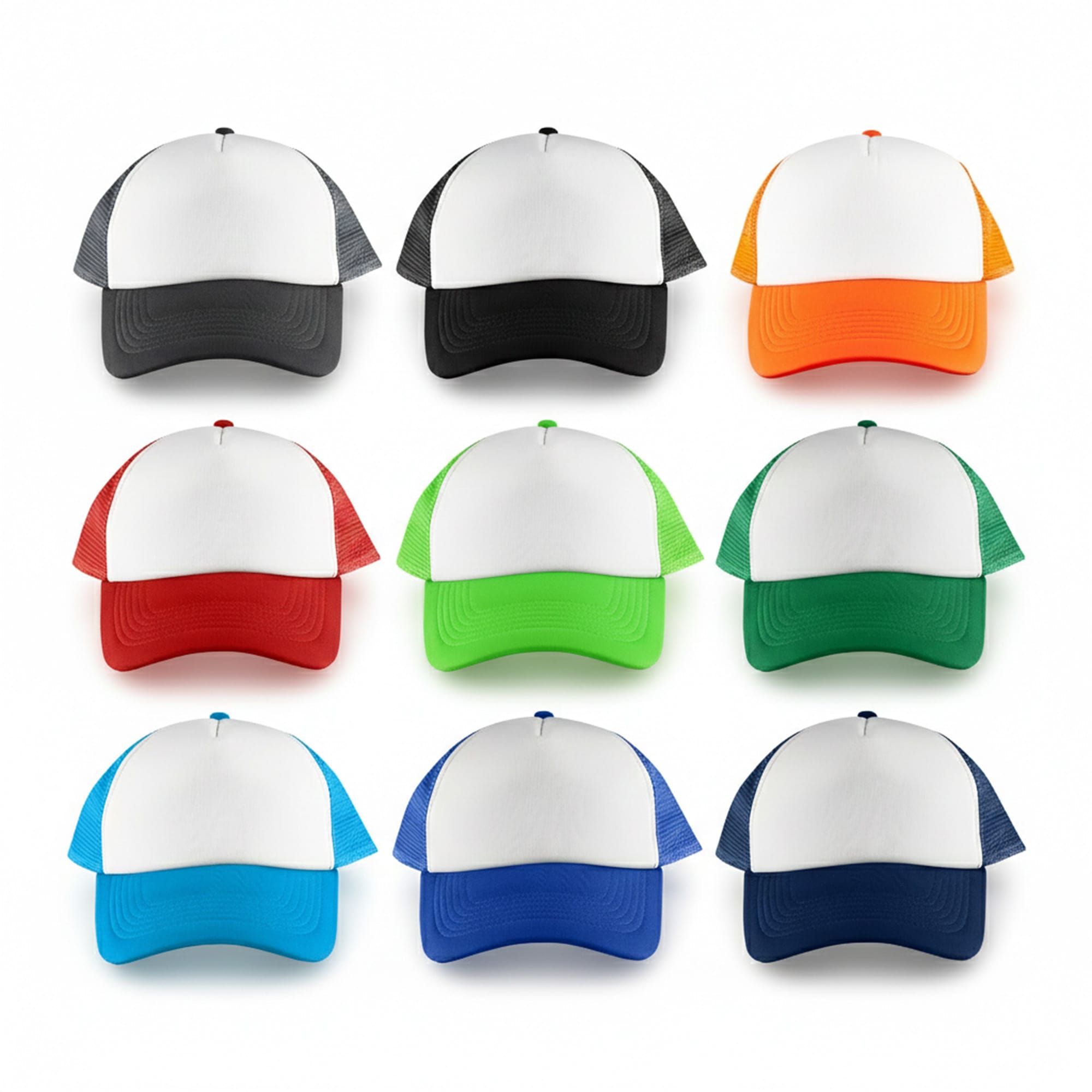 Alternative view of White Front 5 Panel Trucker Mesh Cap