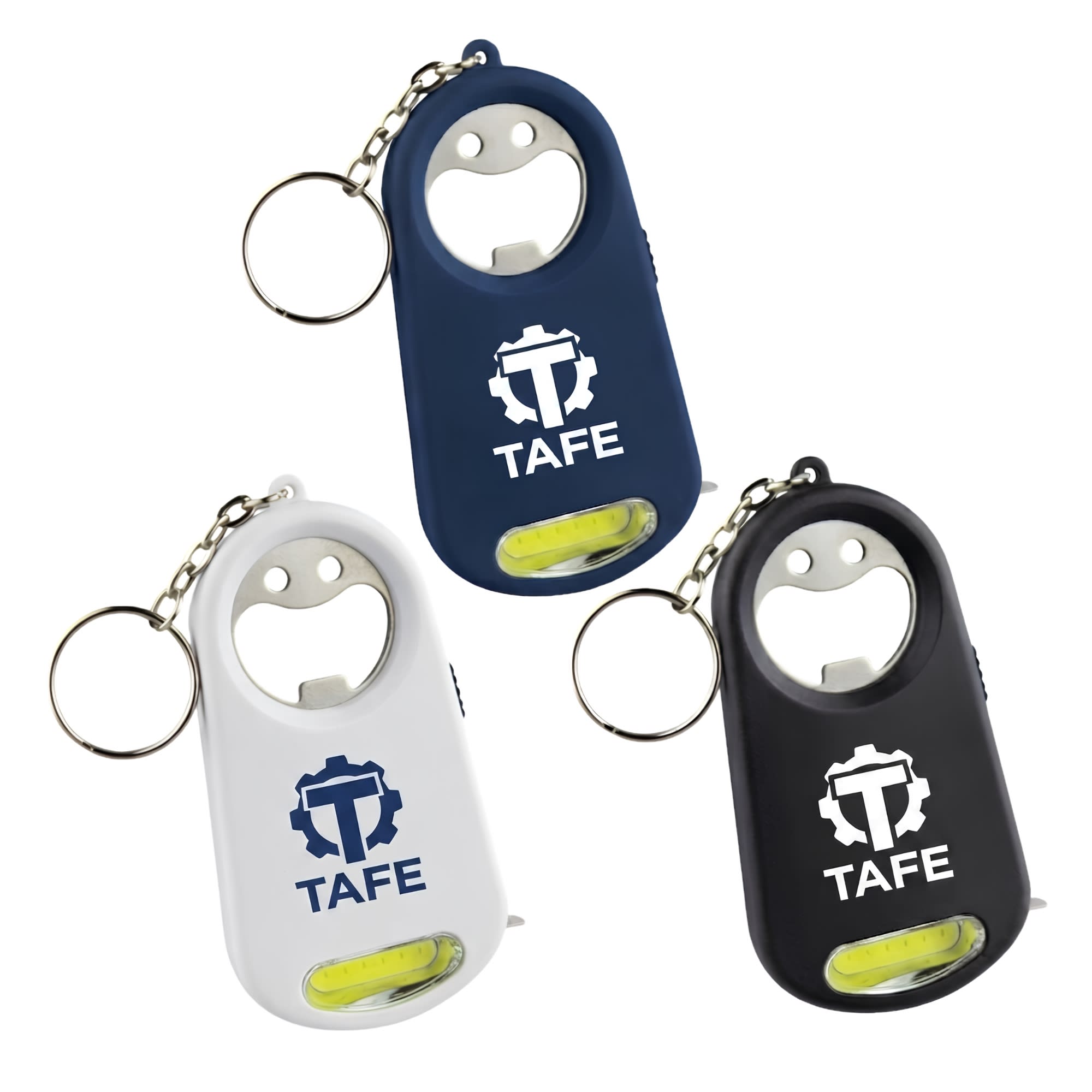 Smily Torch Tape Bottle Opener Key Ring