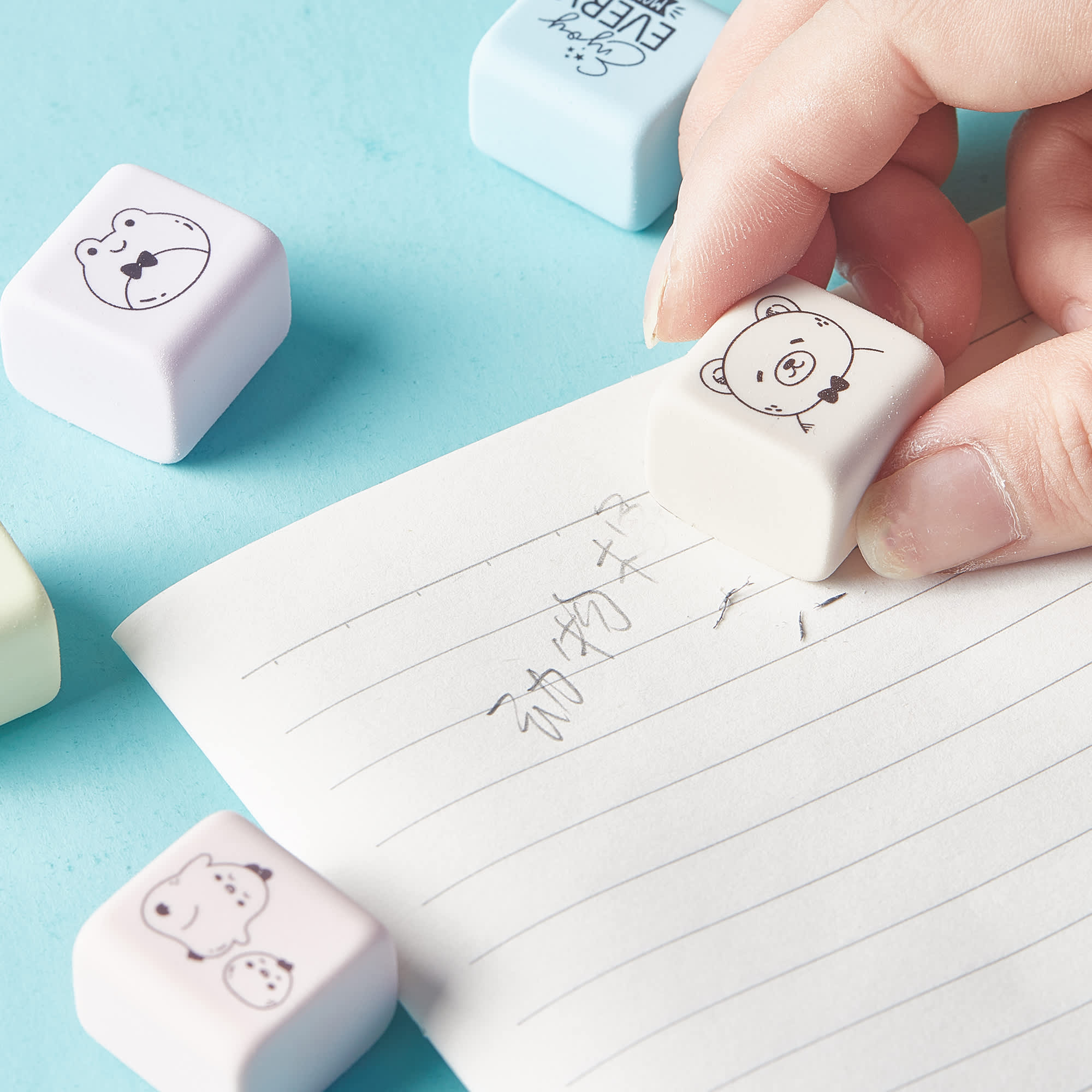 Happy Cube Rubber Eraser Set - image 1