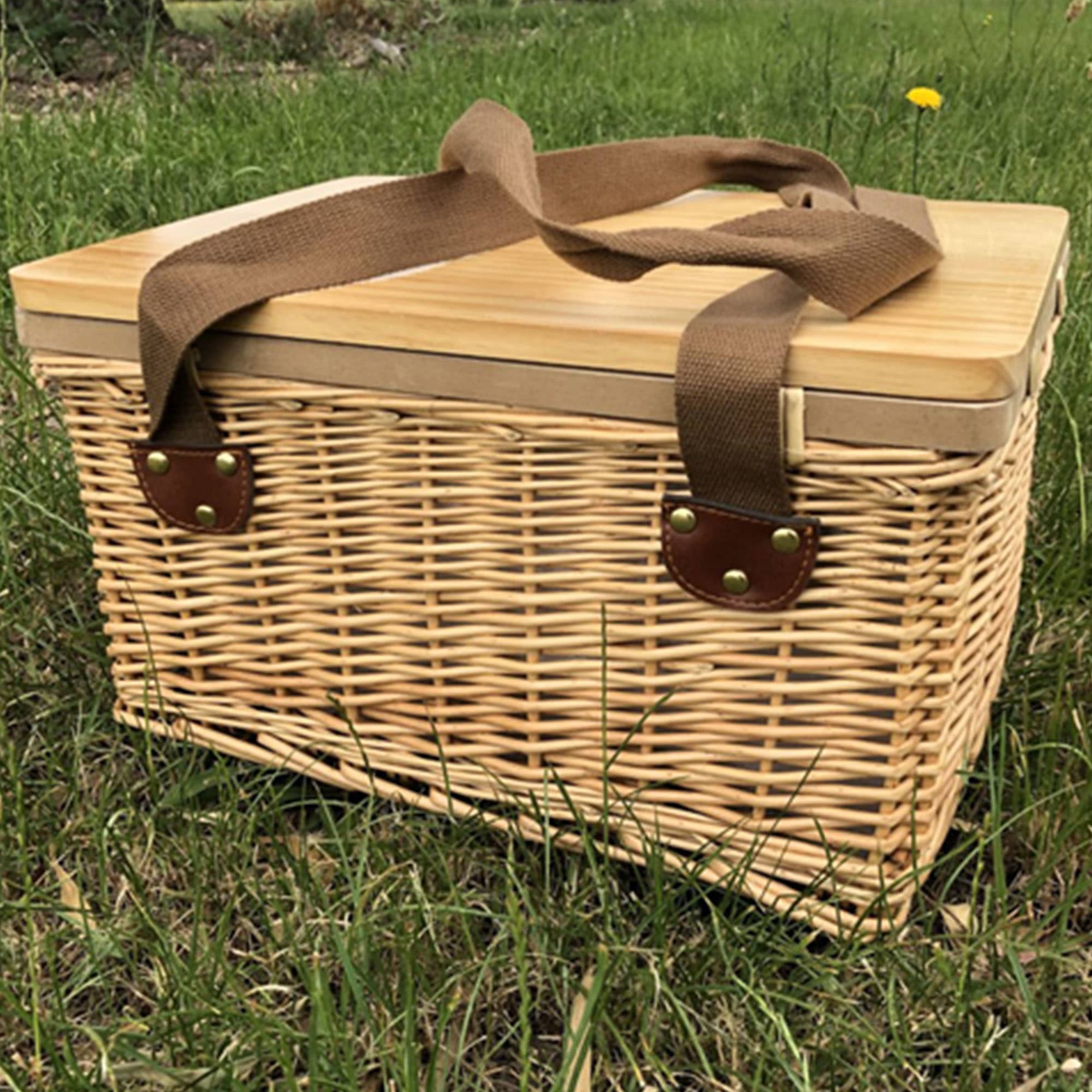 Gold Coast Wicker Picnic Cooler Basket Square - WCB002 Image