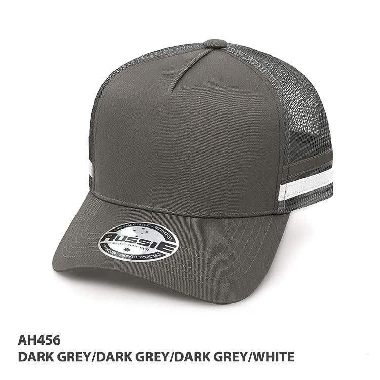 AH456 - A-Frame Striped Trucker Cap
