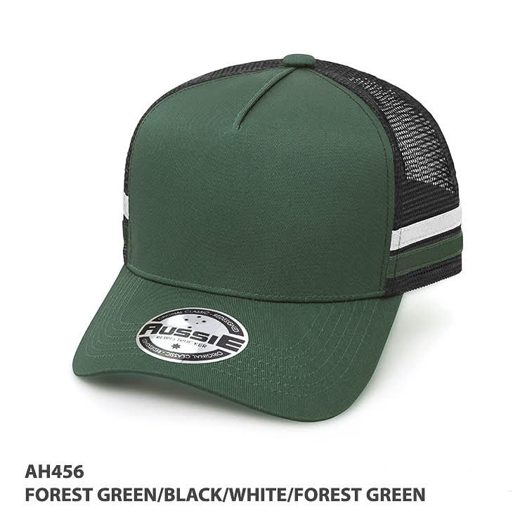 AH456 - A-Frame Striped Trucker Cap