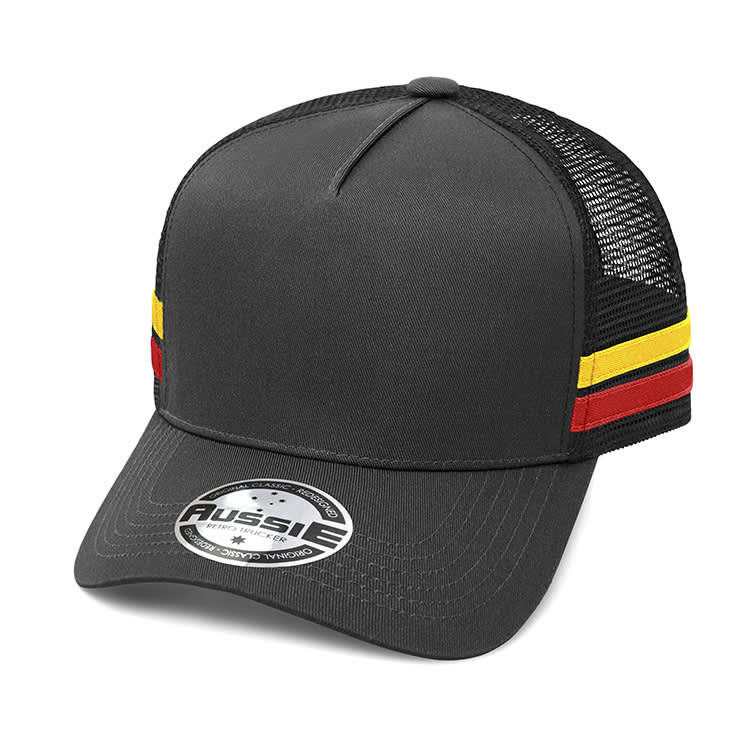 AH456 - A-Frame Striped Trucker Cap
