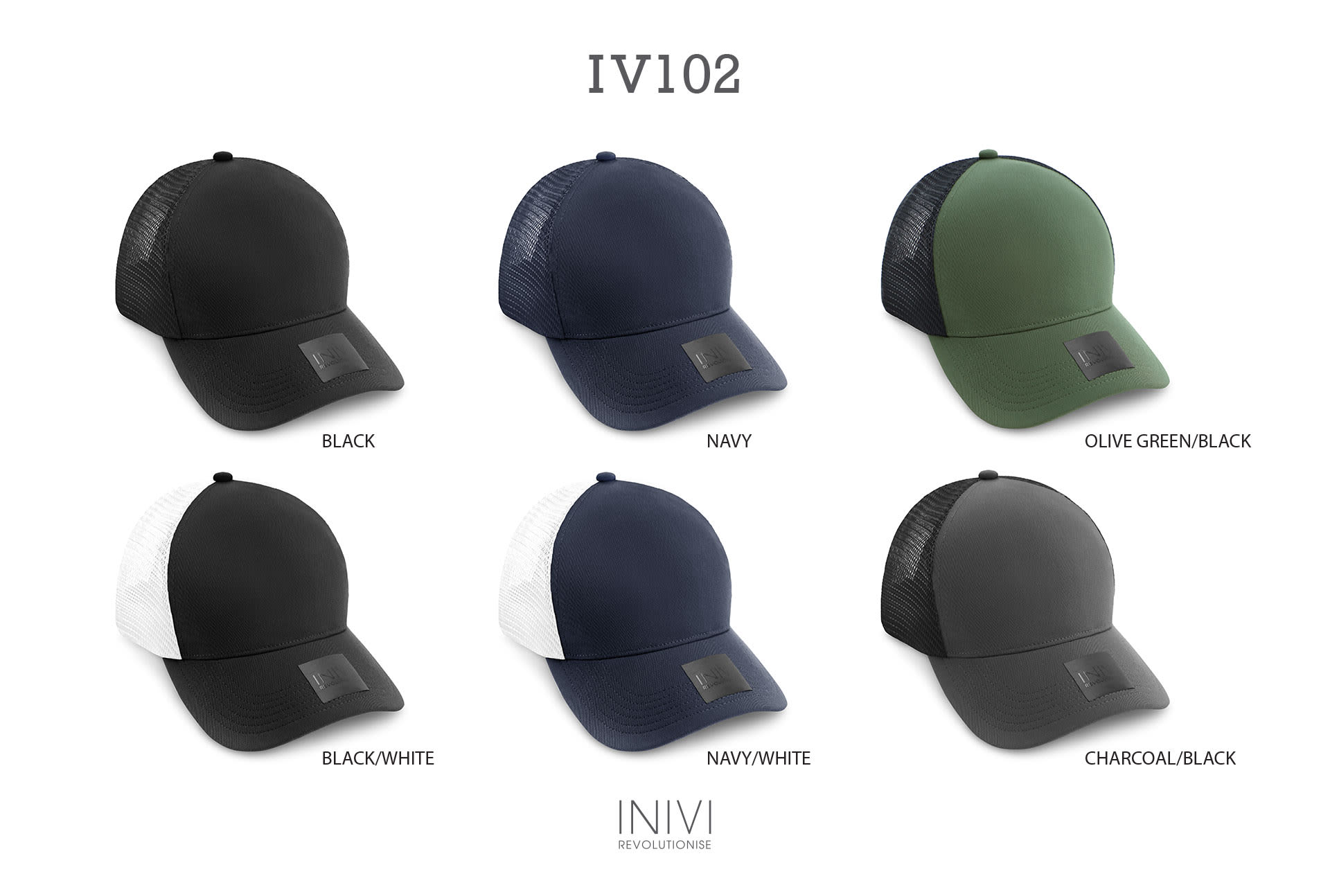 INIVI SEAMLESS 2 PANEL POLYESTER/MESH - SNAPBACK