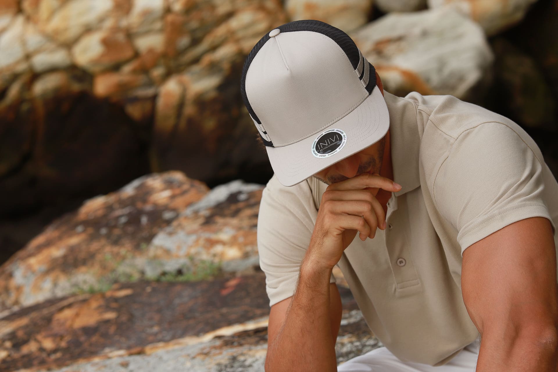 INIVI SEAMLESS SIDE AND BACK PANEL POLYCOTTON/MESH - SNAPBACK