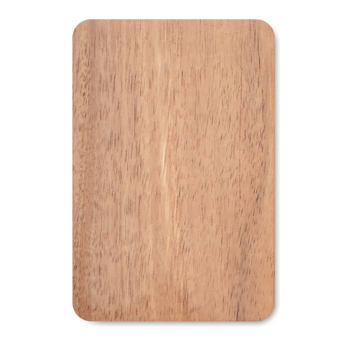 A wooden board with a smooth, natural finish, displaying a light brown colour and subtle grain patterns.