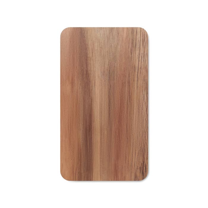 A wooden serving board with a smooth finish, featuring natural grain patterns in warm brown tones.