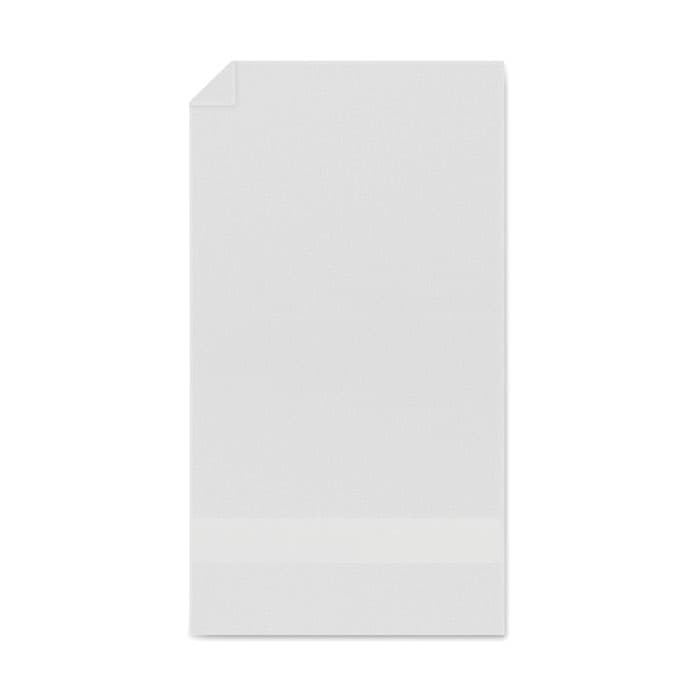 A plain white drink bottle with a sleek design and subtle branding at the base.
