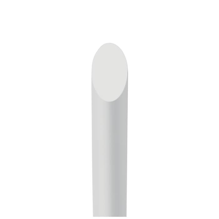 A drink bottle in sleek white, featuring a smooth rounded design and a logo on its surface.