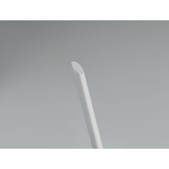 A drink bottle with a sleek, white design and a rounded cap. It features a minimalist style.
