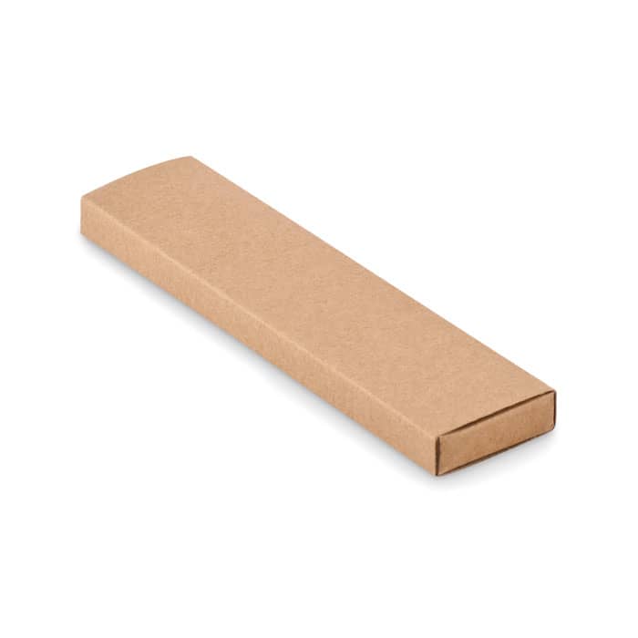 A rectangular brown cardboard box with a smooth surface and flaps at both ends.
