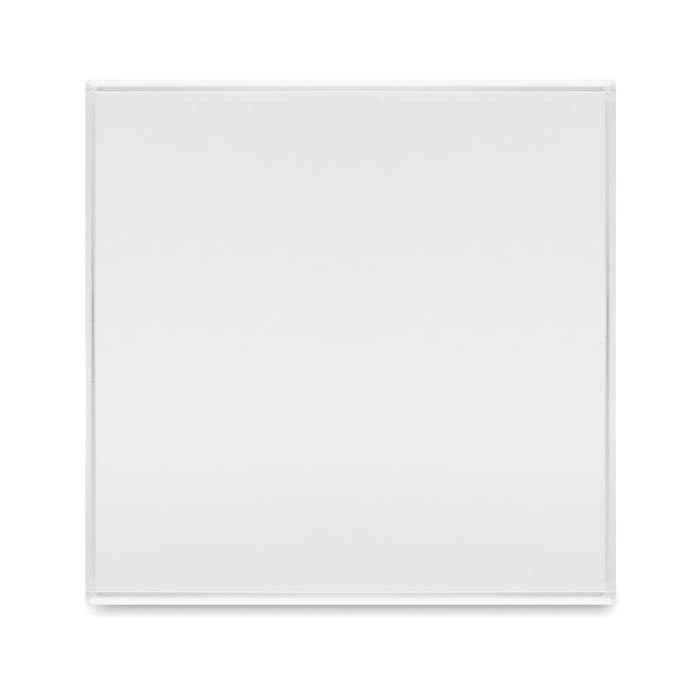 A blank white panel with a smooth surface, framed in a simple white border.